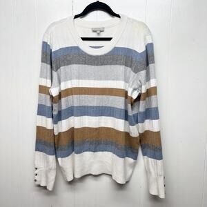 Evolution Striped Womens Sweater XXL Workwear Casual Contemporary Feminine
